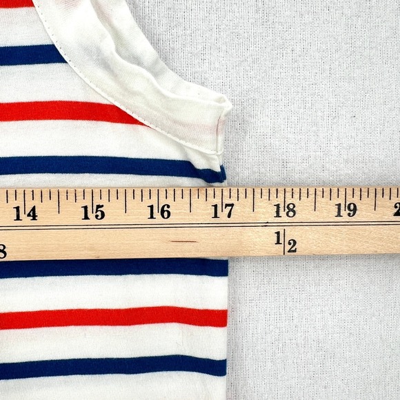 KULE The Tank Top Womens XS White Blue Red Sleeveless Stripe Crew neck Tee - Picture 5 of 13